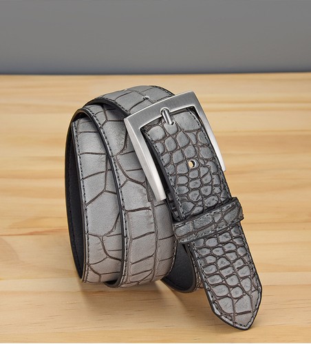 Men leather pin buckle - leather,
