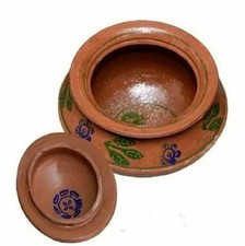 Clay Cooking Pot Handi Biryani Chicken Open Fire Gas Top With Lid All Sizes