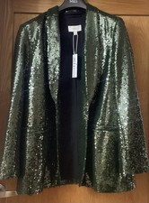 M&S Sequin Green Blazer Jacket