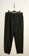 Annette Gortz Trousers Size 36 Ted Olive Green Black Wool Linen 30" Waist