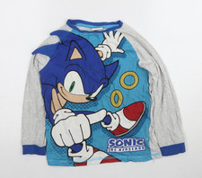 Sonic Boys Blue/Grey Pyjama Top, 8-9 Years, Cartoon Style