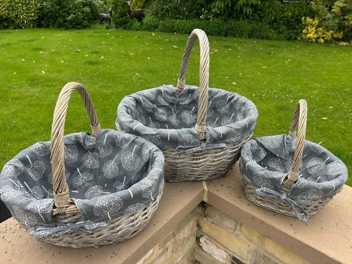 Grey wicker shopper - shopper, shopping