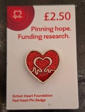 Charity pin badge heart
