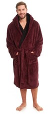 Mens EX STORE Dressing Gown Hooded Snuggly Luxury Thermal Fluffy Soft Cozy Robes