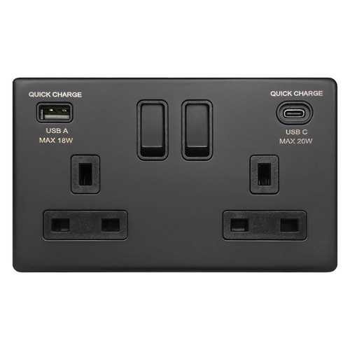 Matt black double 13a - 13a, 2