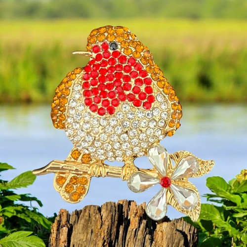 Crystal robin redbreast bird - crystal,