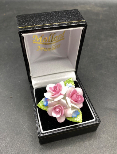 Coalport brooch bone - brooch,