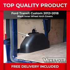 FITS FORD TRANSIT CUSTOM 12>18 BLACK ABS INNER REAR WHEEL ARCH PROTECTION COVERS