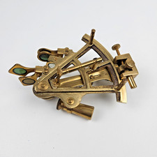 Vintage 'Stanley London' Brass Sextant – Maritime Nautical Instrument – 12cm