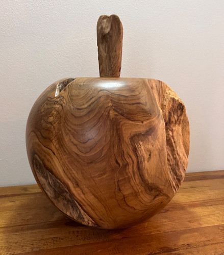 Large natural teak wood apple