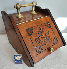 Antique wooden coal scuttle - antique,