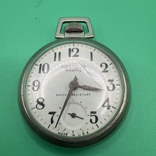 Westclox Pocket Ben Chromed Open Front Pocket Watch.. -White Dial.