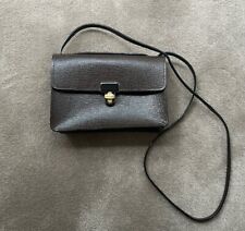 Women's Orla Kiely Brown Leather Crossbody Mini Bag Clutch