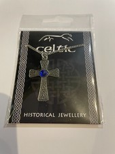 Celtic Cross Blue Gem Pendant
