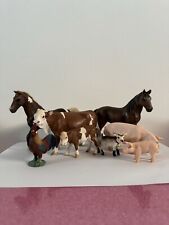Schleich Farm Animals Bundle-sheep, goat, cows, pigs, roister and horses