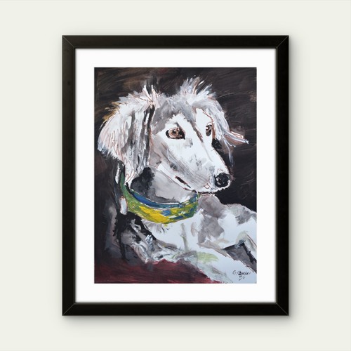 Original saluki dog - original,