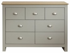 Lancaster 3+4 Large Drawers Merchants Chest Bedroom Furniture Grey