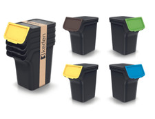 Sorting Recycling Wastebin Stackable 20L 25L With Lid Home/Office Black