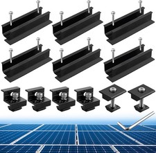 12xSolar Panel Mounting Brackets 120mm Rail 30mm/35mm Solar Panel Clamps-See Pic
