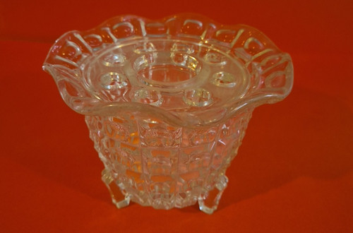 Pressed glass footed bowl - footed,