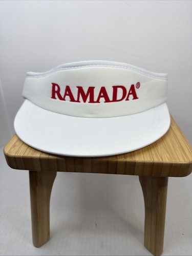 Vintage white ramada inn visor - white,