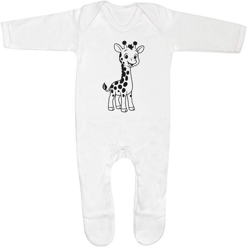 Cute giraffe baby sleepsuit - 'cute, giraffe'
