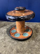Antique Wooden Bobbin Converted Into Smokers Pipe Rack Hols 6 Pipes 165mm D