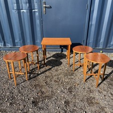 Mid Century Danish Teak Nest of 5 Coffee Side Tables Designed By Poul Hundevad
