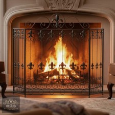 Black Large Fleur de Lys Fire