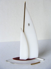 Retro SAILING BOAT Balaton PERSPEX Acrylic ORNAMENT Souvenir 14 cm 5.5" high