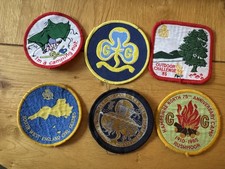 Vintage 1980s Girl Guide Girlguiding Cloth Blanket Badges / Patches x 6 mixed