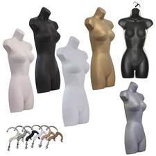 Female Hollow Back Hanging Full Body Form Plastic Mannequin Torso Bust Display