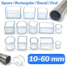 Clear PVC Rubber Chair Leg Caps Covers Furniture Table Feet Floor Protectors Pad