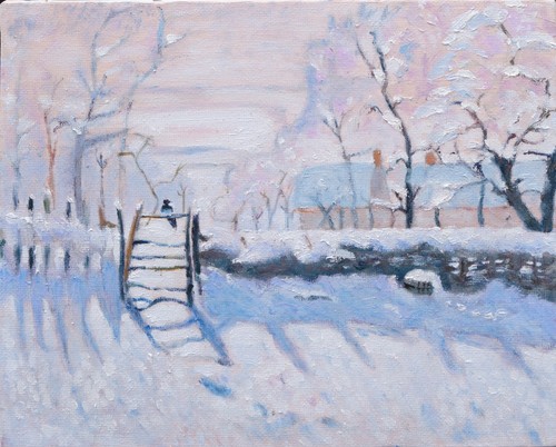 The magpie - (after, monet)