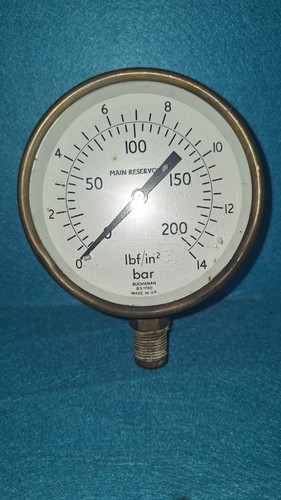 Antique pressure gauge - gauge, brass