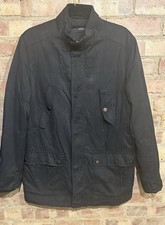 Thomas Nash Lined Coat Size Small 44” Black Cotton Blend