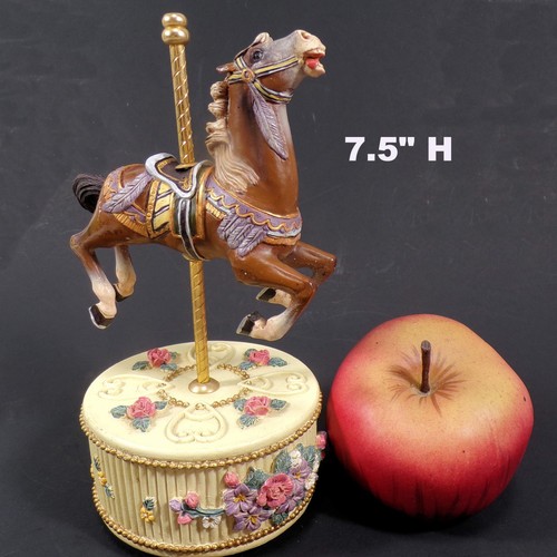 Carousel brown horse music - carousel, box
