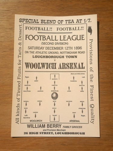 1896 loughborough town - 1896, vs