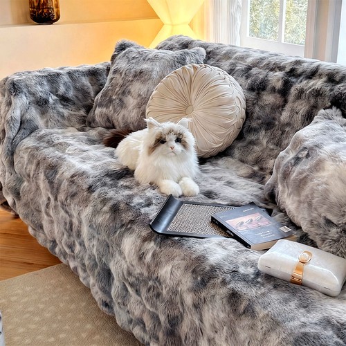 Soft faux rabbit fur - fur, sofa
