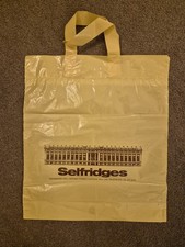SELFRIDGES VINTAGE CARRIER BAG IN pale yellow London Oxford street 
