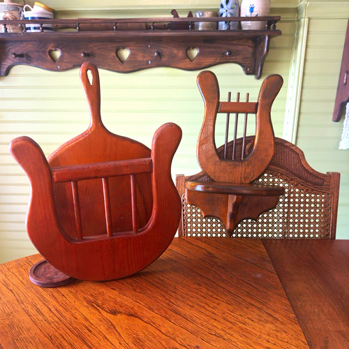 Vintage rustic lyre - vintage, lyre-style
