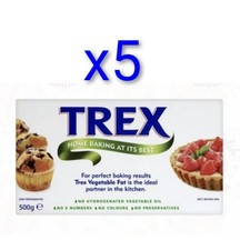 Trex 250g x 5 Vegetable Fat |Vegan  & Dairy-Free | Pastry & Cakes  Free Delivery