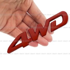 Red Car 4WD 3D Chrome Emblem