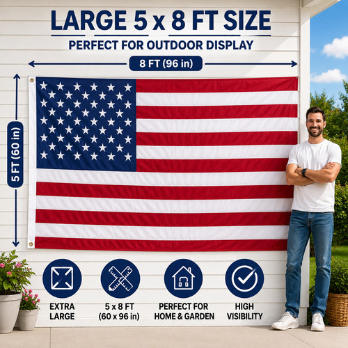 Flag giant 8 x 5 - u.s.a.,