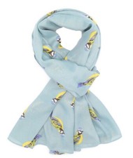 Bluetit Scarf Navy Teal Pink