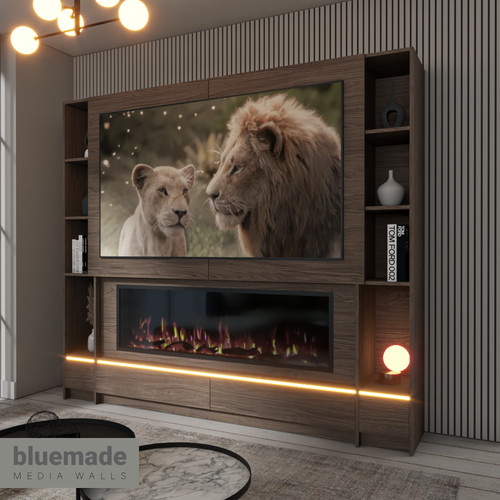 2400mm media wall furniture - media,