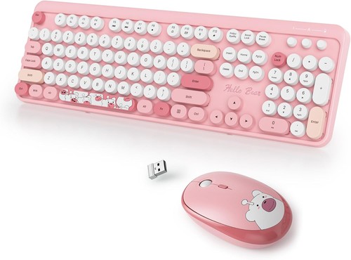 Pink keyboard and mouse - pink,