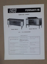 EKCO Ferranti Models   SRG451 & SRG1145 AM FM Stereograms Service sheet