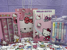 HELLO KITTY A5 Notebook Stickers Stationary Set Highlighters Bundle Sanrio