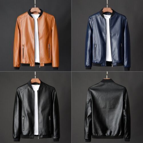 Men casual biker coat - biker, faux